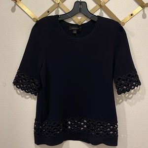Ann Taylor navy short sleeve top